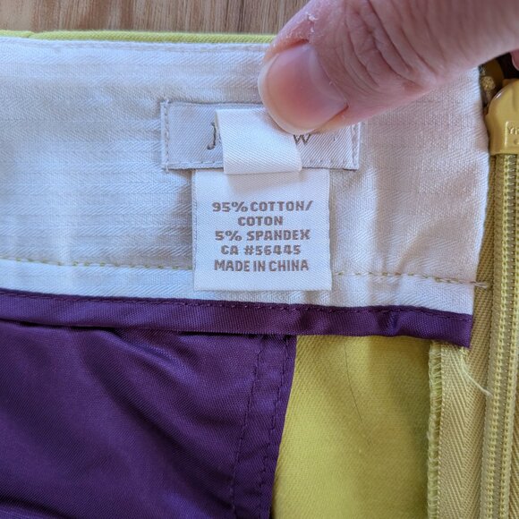 J. Crew No. 2 Pencil Mini Skirt, Vibrant Yellow Green Size 8 - Picture 4 of 5